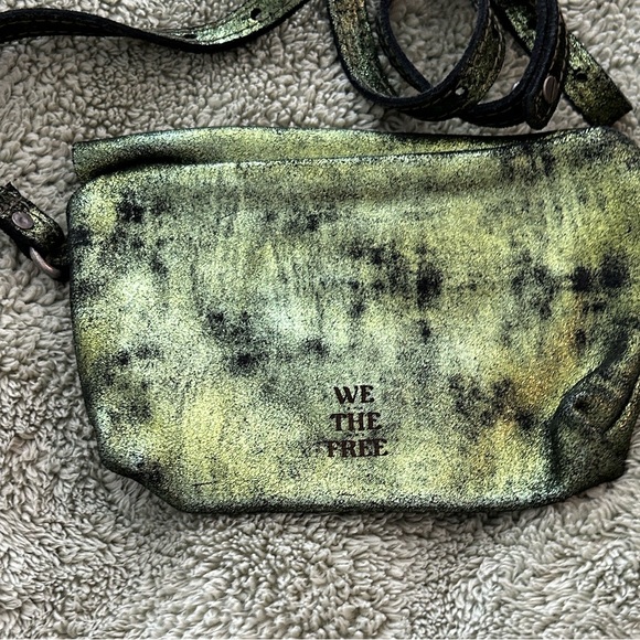 Free People We The Free Rider Pyrite Metallic Green Crossbody Bag - Picture 7 of 9